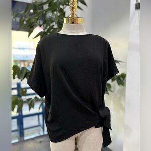 Chic Side-Tie Blouse – Relaxed Fit Short Sleeve Top